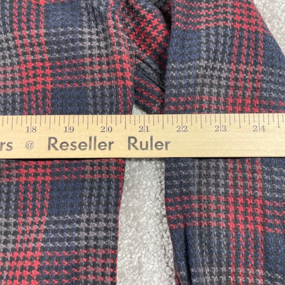 Carbon 2 Cobalt Flannel Shirt Mens Medium Plaid Button Up Cotton Red Black Gray - Picture 10 of 14